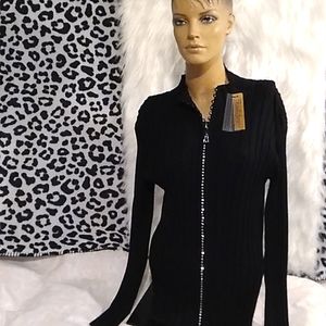 FLASH SALE! NWT Sexy Belldini Jeweled Zip Up Sweater. XL